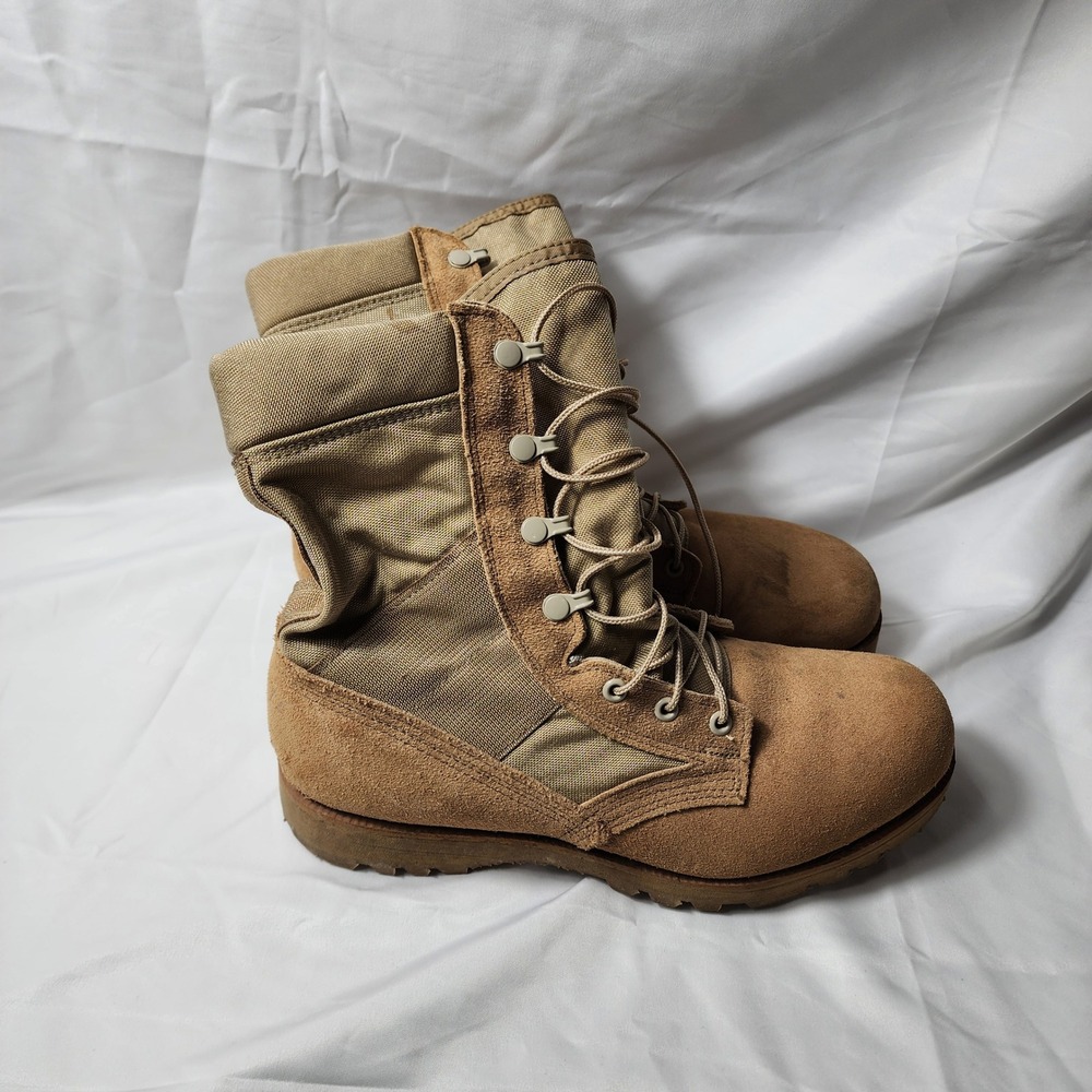 Belleville 220 DES ST Mens 9.5 R Tan Suede Steel Toe Combat Military Boots USA